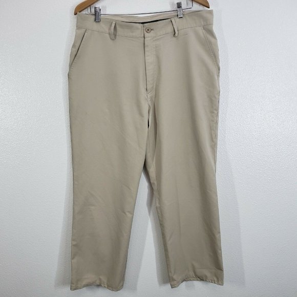 Under Armour Golf Pants Mens 36 Athletic Casual Pockets Dri-Fit Khaki Stretch - Picture 2 of 9